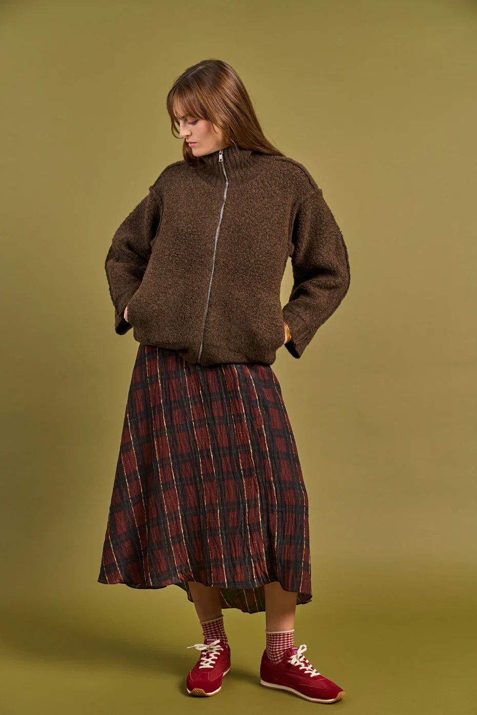 Atina Red Check Dress - Image 4