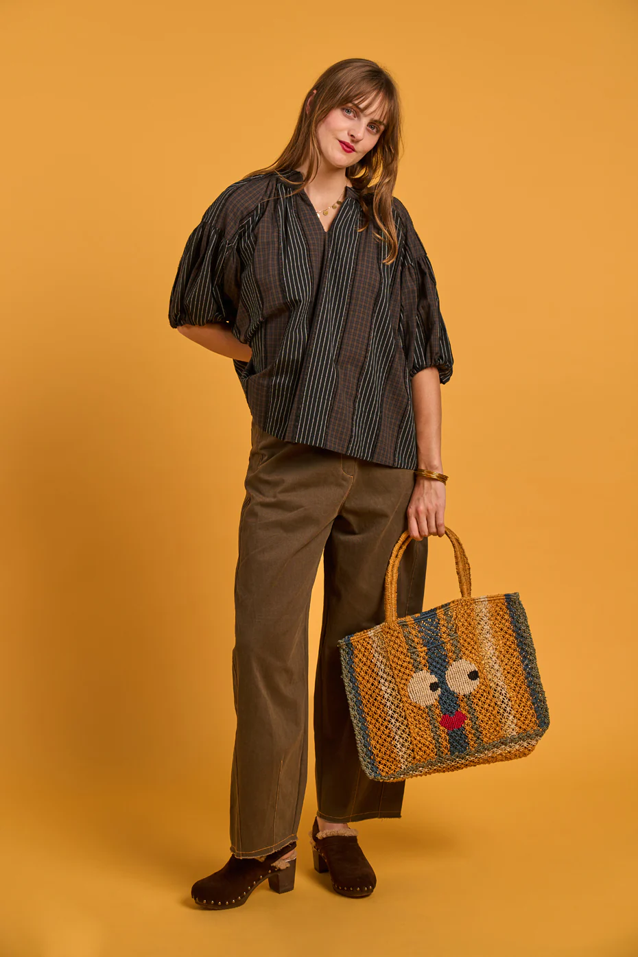 Brown Stripe Check Volume Shirt - Image 3