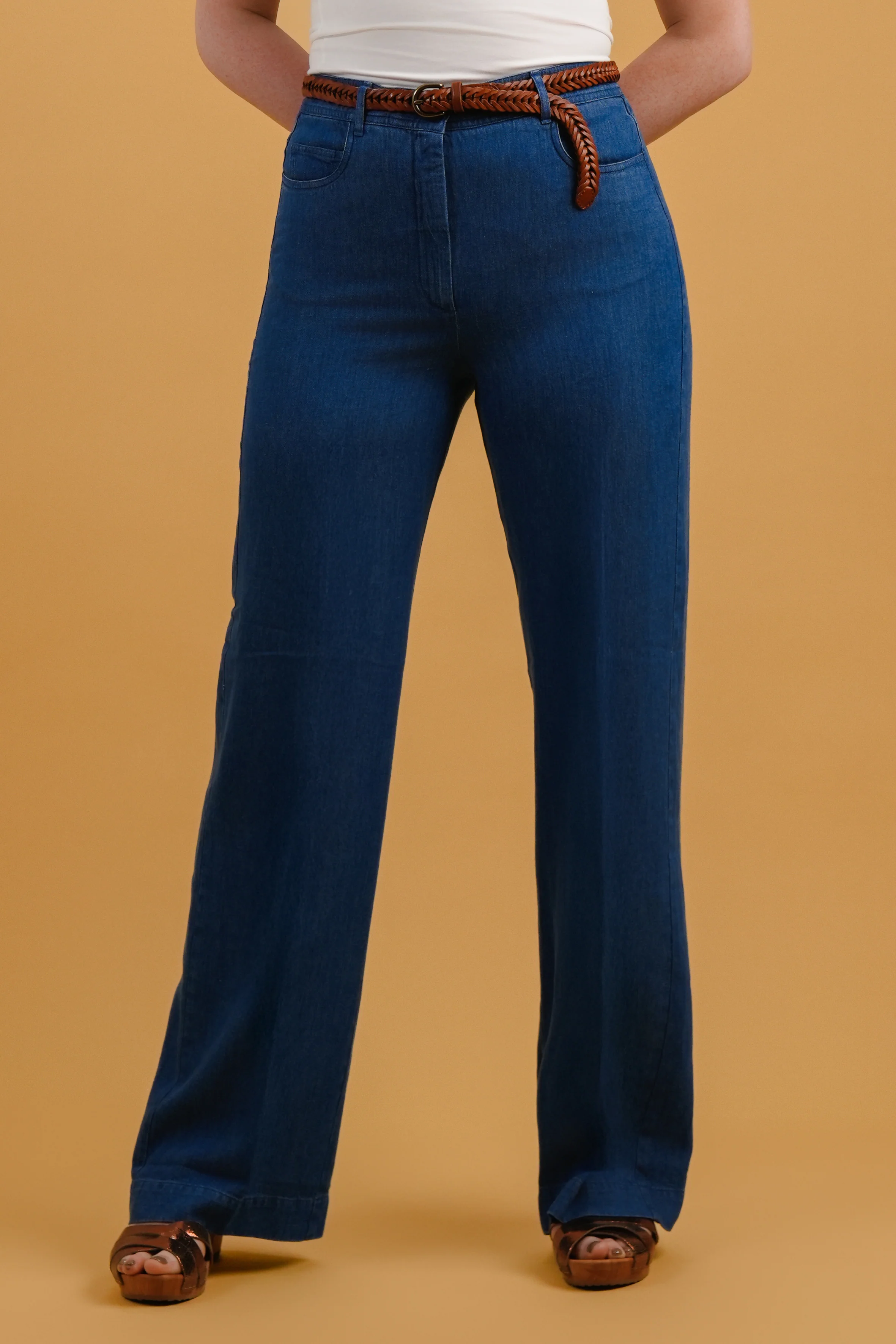 Mid Blue Pilote Trousers - Image 3